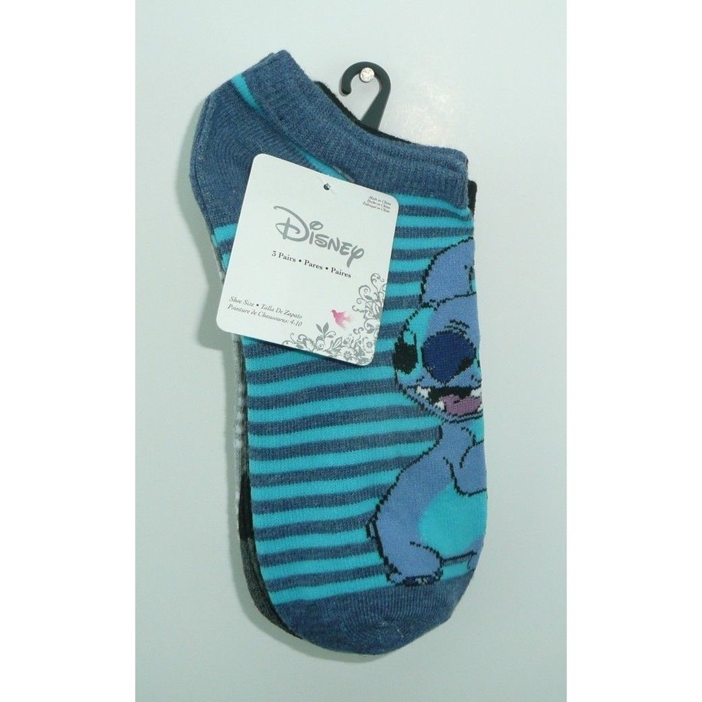Disney Stitch 3 Pairs of Ankle Socks Women's Sock Size 9-11 Lilo & Stitch Themed